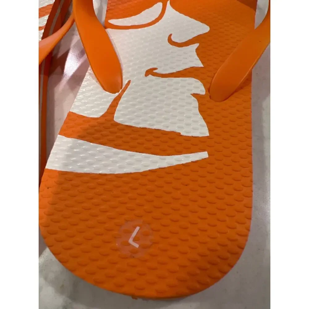Shock Top‎ Logo Summer Slip-Ons Flip Flops Sandal Sz L (M9/W11) Orange White